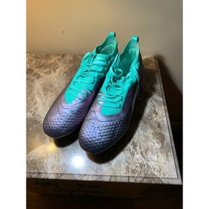 Puma One FG/AG Soccer Cleats (Gray/Green)